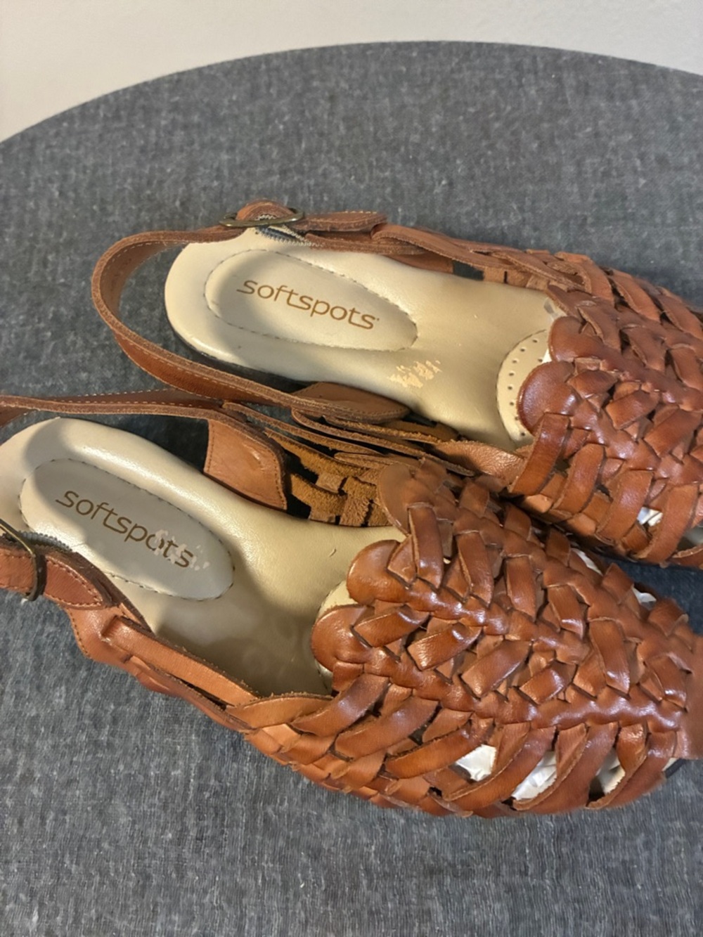 Softspots Tobago Huarache Sling in Cognac Size 6-1/2 - Picture 2 of 9
